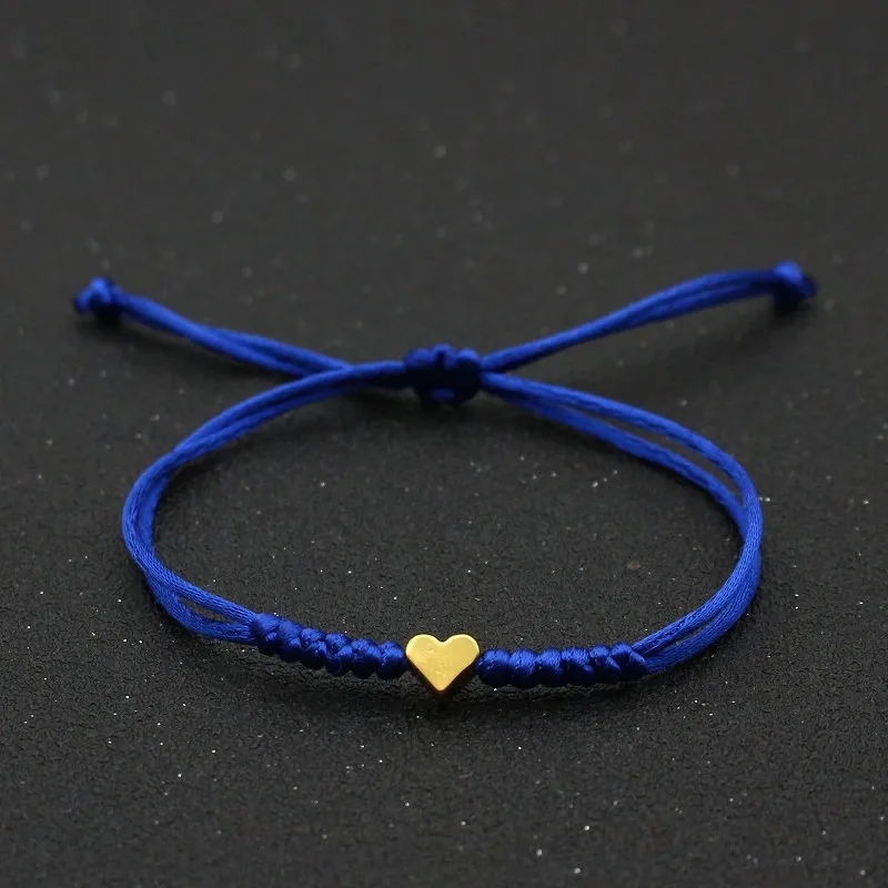 Hfarich браслеты для женщин с маленьким сердцем на удачу 9 цветов плетеные ювелирные