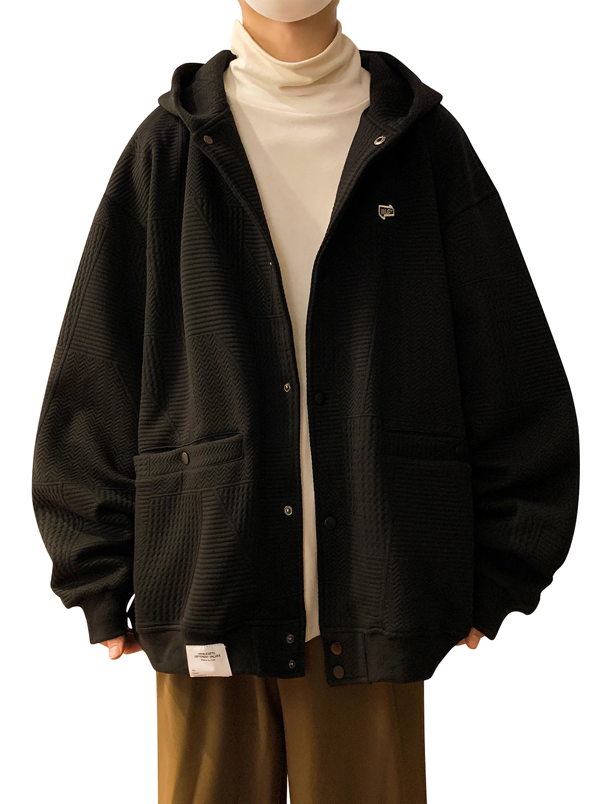 Autumn Japan fashion Retro Vintage Hoodie Men's Fashion Brand Loose Couple Simple and Versatile Cardigan