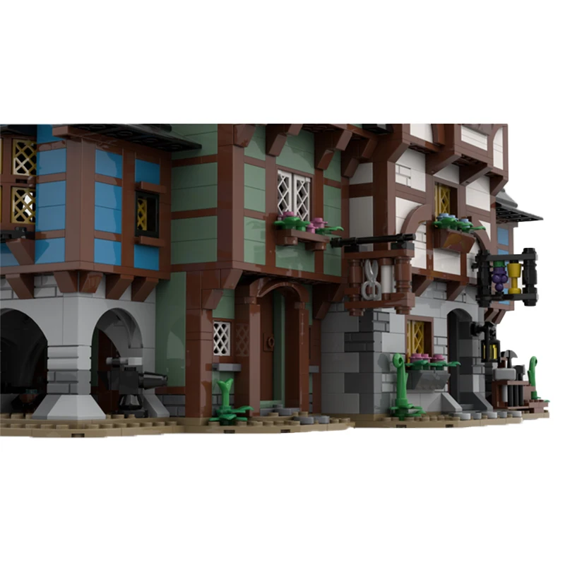 MOC- 150889 Street View Архитектурная серия Хатина Дом Средневековая аллея Модель