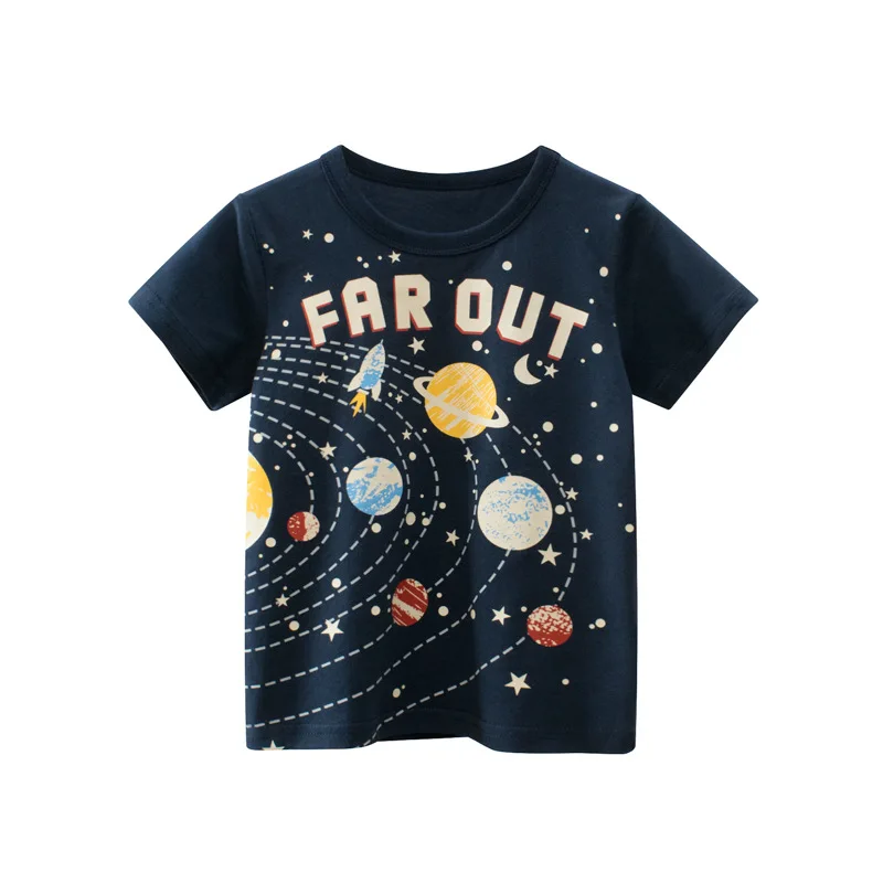 Boy Summer Short Sleeve T-Shirts Little Girl Casual Solid Tee Shirt Toddler Crew Neck Top Kids Wear Fashion Children Clothing