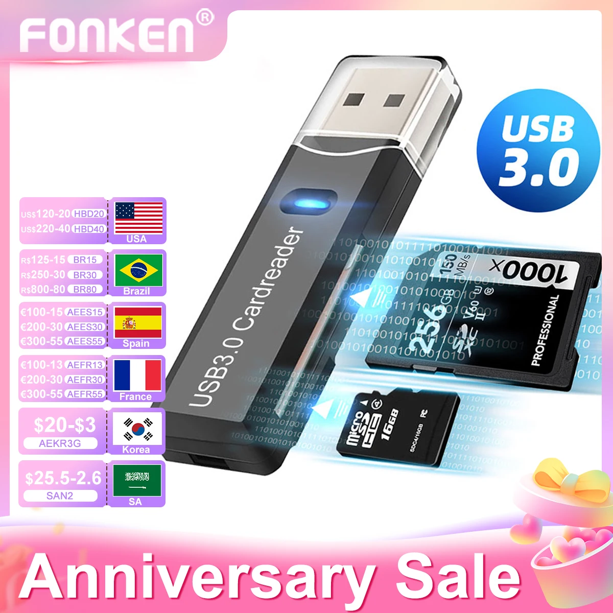 TF SD Card Reader USB 3.0 Cardreader Micro Sd Card To Usb Adaper Smart Card Reader Memory Lector De Tarjetas Laptop Accessories