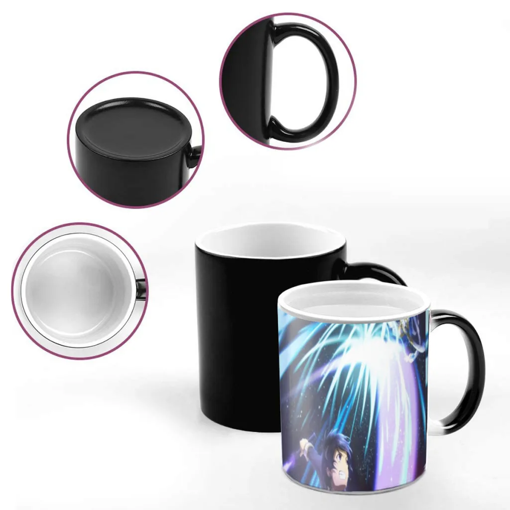Аниме новинка кружка SAO Kirito Yuuki Asuna стильная фарфоровая с рисунком горячего
