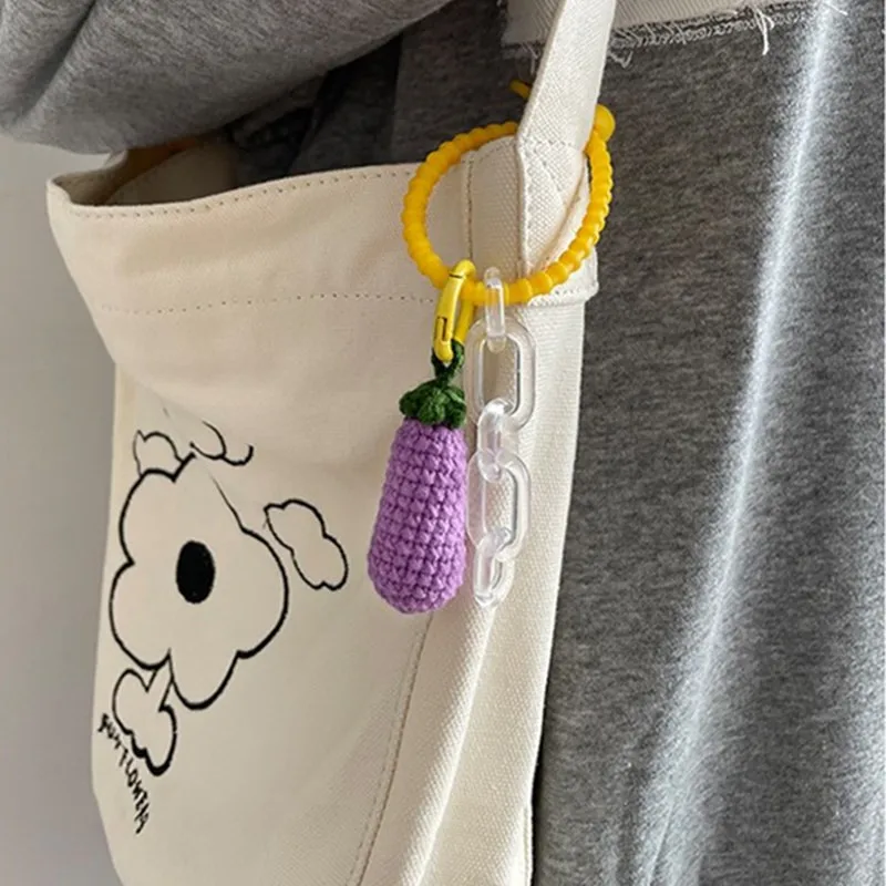 

Lanyard Purple Eggplant Keychain Hand Made Landyard School Bag Rope Mobile Phones Case Pendant Luxury Ornaments Accessories