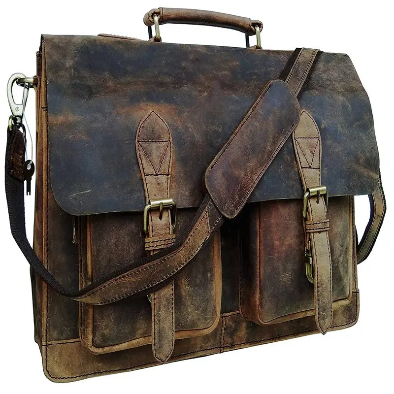 

Cuero Retro Buffalo Hunter Laptop Messenger Bag Office Briefcase Travel Bag (Rich Brown) 18 inch X 13 inch X 5 inch
