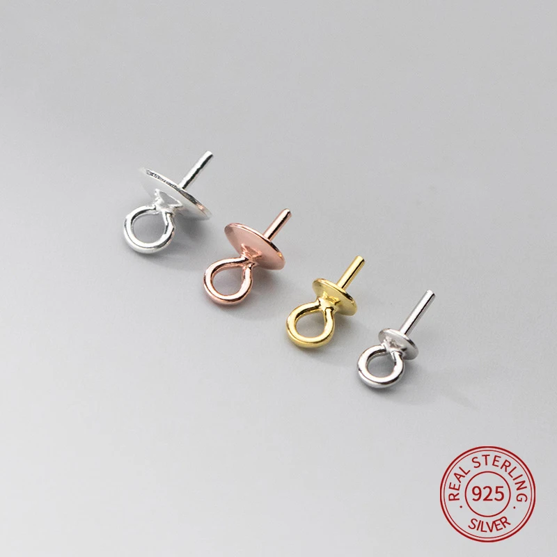 

Подвеска из серебра S925 пробы с искусственными бусинами, рукоятка для изготовления ювелирных изделий, фурнитура «сделай сам», аксессуары