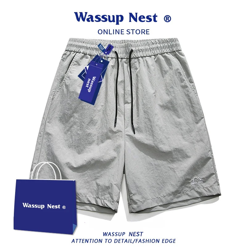 Мужские Модные Брендовые Шорты Wassup Nest Из Ледяного Шелка Повседневные Легкие