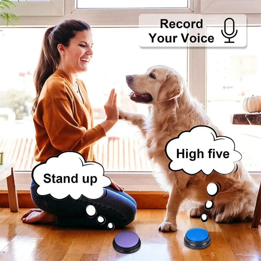 

2022 New Pet Sound Box Recordable Talking Button Cat Voice Recorder Talking Toy For Pet Communication Training Tool Squeeze Box