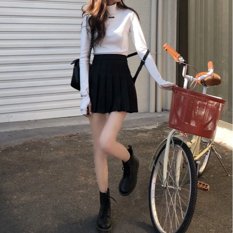 

Pleated Skirt Female 2022 Spring and Summer New Bag Hip High Waist A-line Gray Short Skirt Hot Girl All-match Thin