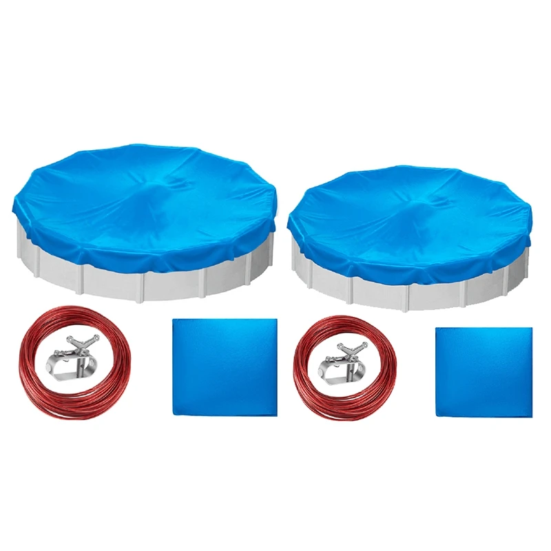 15FT Solar Covers For Above Ground Pools Pool Cover Protector With Winch And Cable