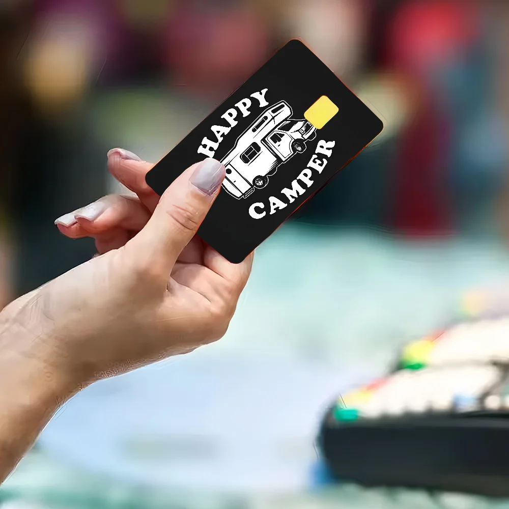 Счастливые кемперы наклейки на кожу кредитной карты для VISA банковского автобуса