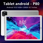 Планшет P80 на android, 8-дюймовый ноутбук, 10-ядерный планшет, 6 ГБ ОЗУ + 128 Гб ПЗУ, Android 10,0, планшетный ПК, 4 дюймателефон, GPS, две sim-карты