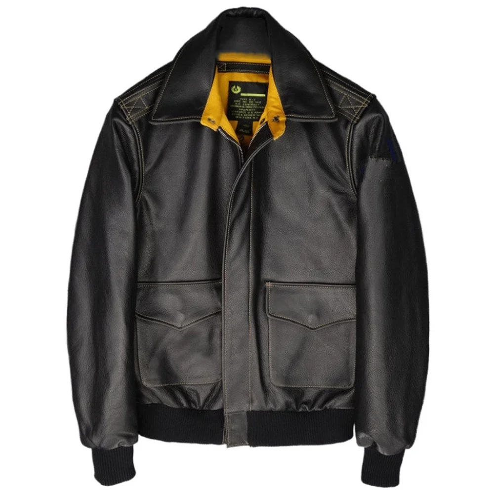 

Imported Aviator Mans Coats Real Leather Cowhide Jacket For Man 4XL Overcoat Pilot Man Overcoat Winter Warm Coat Men Clothing