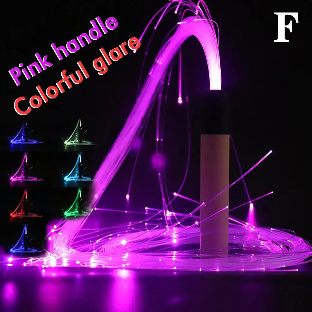 

Светодиодная оптоволоконная плетка, 1,7 м, 360 °, поворотный супер яркий светящийся разноцветный кружевной танцевальный праздничный Плетёный волоконный плетёк