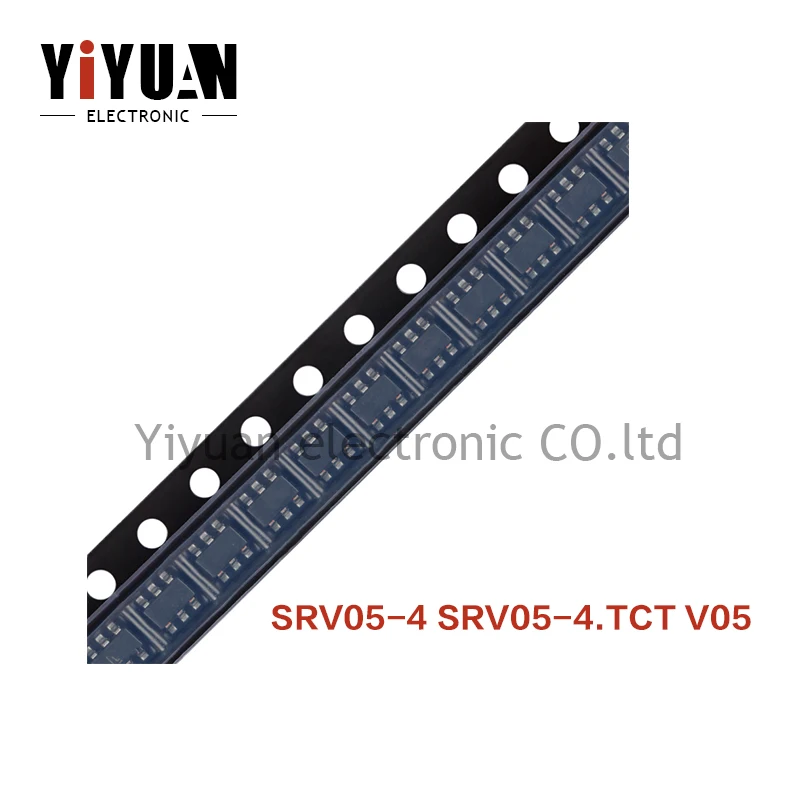 

50PCS NEW SRV05-4.TCT V05 SOT-23-6 5V 4-wire TVS transient suppression diode chip
