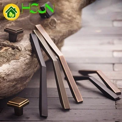 Черная Античная Медная ручка из искусственной меди современный компактный шкаф