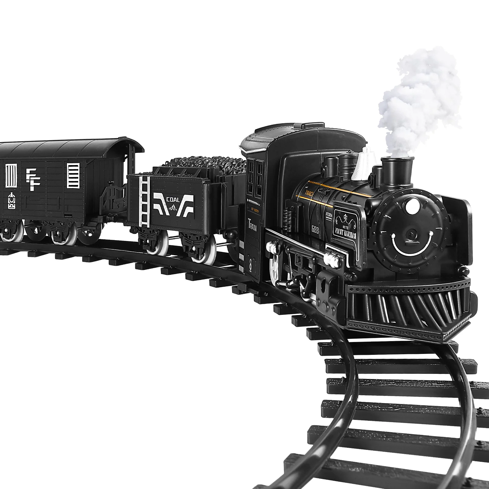 

Small Train Trains Kids Children Toy Steam Engine Locomotive Freight Electric Model Plastic Railway Toddler