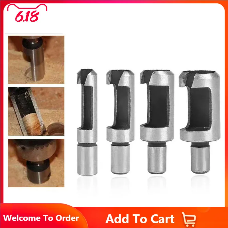 

4Pcs 6/8/13/16mm Cork Drill High Carbon Steel Barrel Plug Drill Cutter Cork Spike Hole Saw Wood Tool Drill Bits
