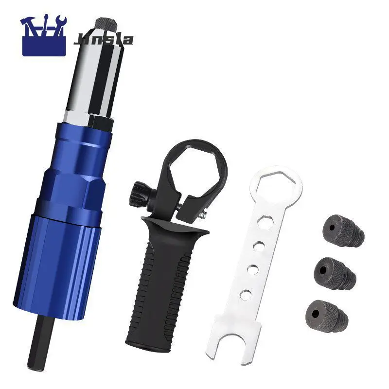 

Quick Assembly Aluminum Casting Housing High Performance Adapter Convenient Durable Electric Rivet Gun Efficient Non-slip Handle