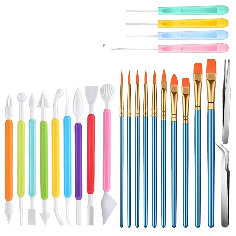 

Cookie Decorating Tool Set Fondant Cake Decorating Tool Set,Brushes Needle Fondant Modeling Tool For Cookie Cake Decor