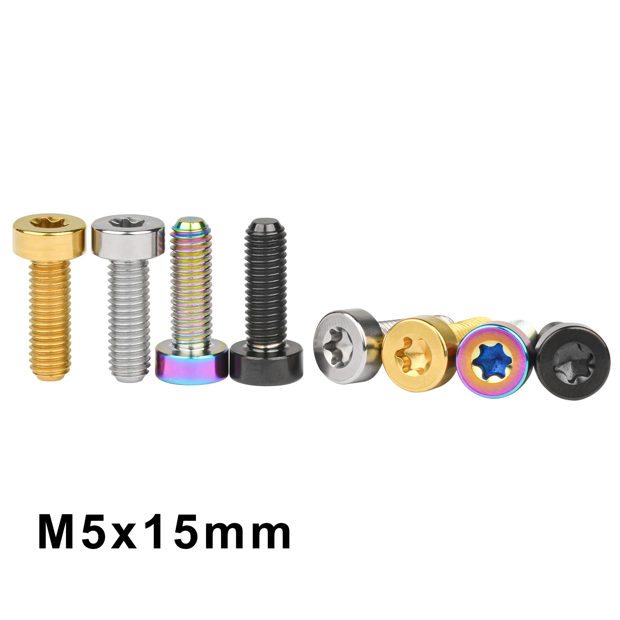 

Weiqijie Titanium Bolt M5x15mm For Bicycle Handlebar Derailleur Lever Fixing Torx Lag Screw