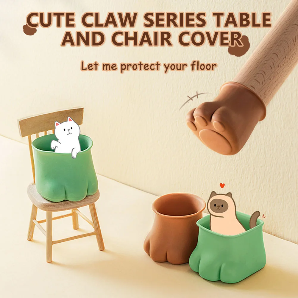 

8Pcs Cat Claw Silicone Chair Leg Protectors Silicone Furniture Leg Cover Stool Leg Protection Caps Durable Table Feet Covers