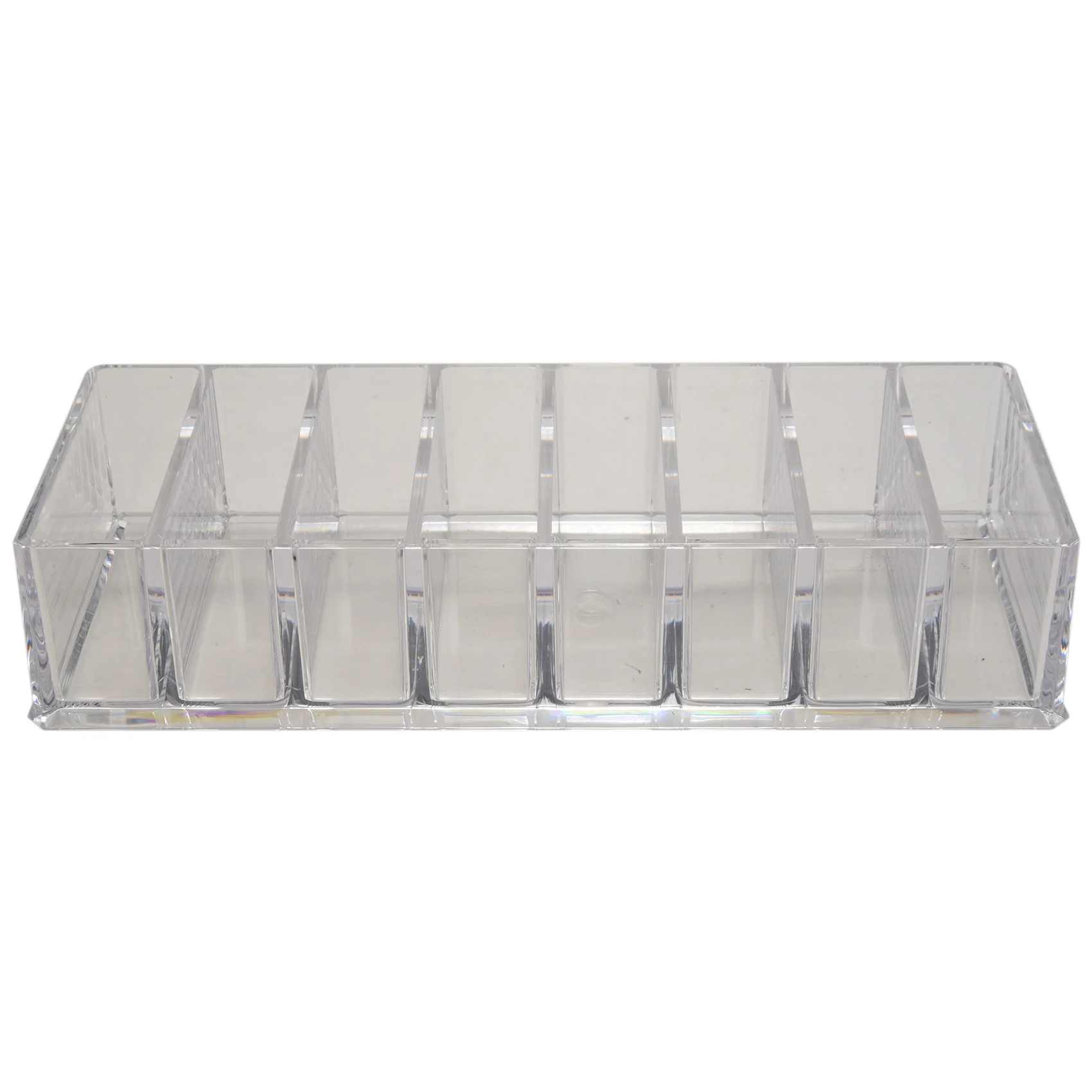 

Clear Acrylic Makeup Brushes Organizer Holder Lipstick Stand Case Desktop Jewelry Box Cosmetic Tray with 8 Slots