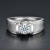 wedding rings s925 silver inlaid moissanite diamond mens ring four claw frosted simple mens ring men ring