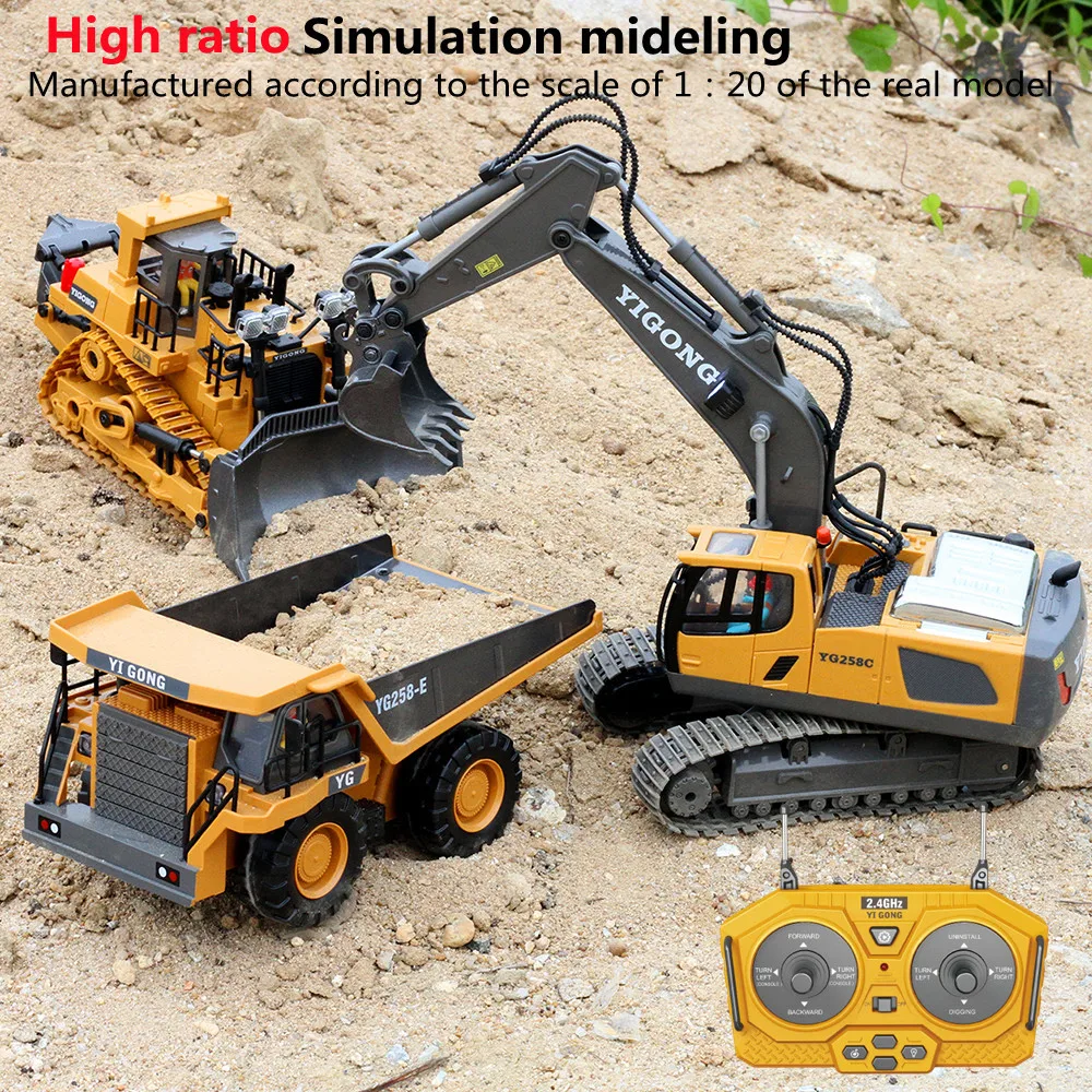 

Высокотехнологичная игрушка 2,4 г, 11 каналов, радиоуправляемые автомобили, экскаватор на радиоуправлении, самосвал, бульдозер, сплав пластик...