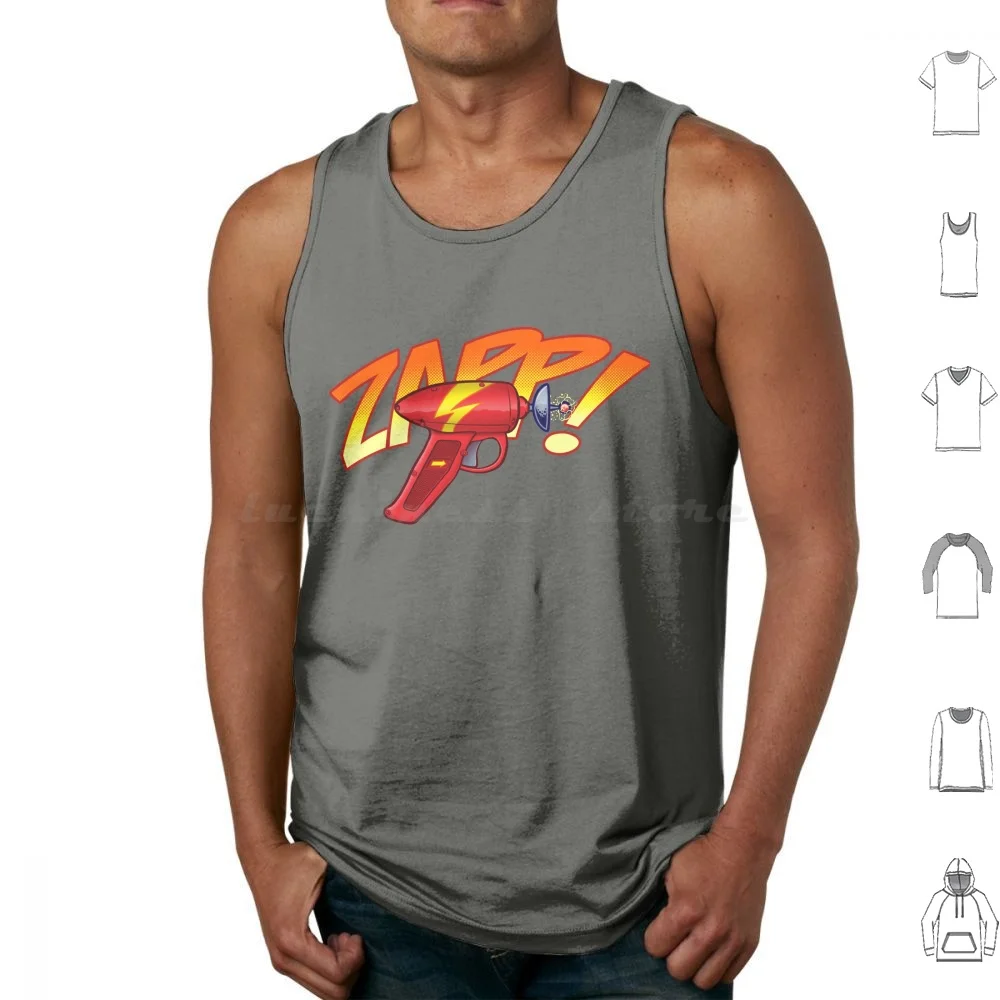 

Zapp! Tank Tops Vest Sleeveless Raygun Space Blaster Laser Phaser Atomic Science Fiction Retro Vintage Toy Rockets 50S Space