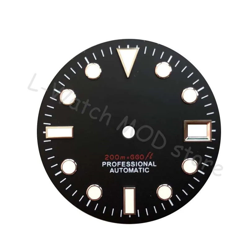 Seiko-Reloj de pulsera con esfera negra, nuevo estilo mod, NH35, más movimientos, Skx007/009, tortuga abulón, 2022mm, 28,5