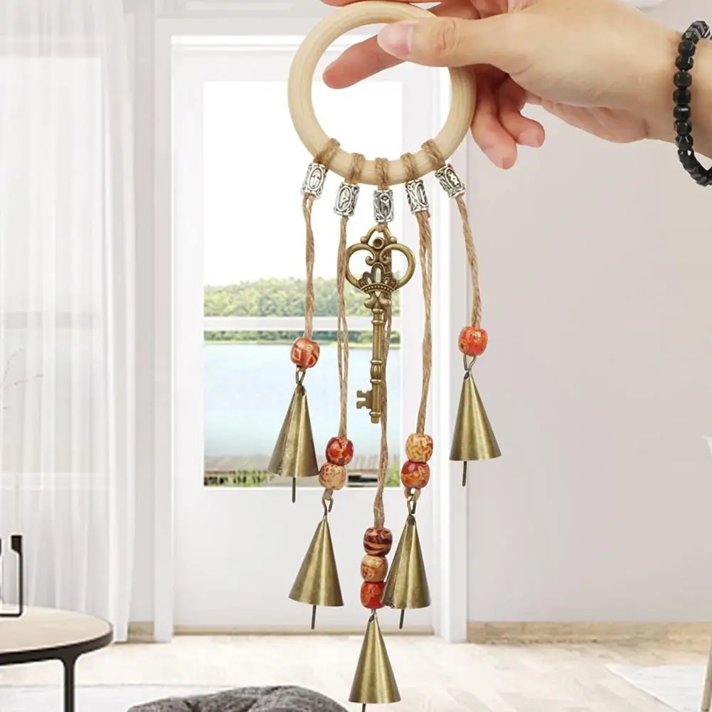 

Wind Chime Pendant Euphonic Crisp Sound Wooden Color Witch Bells Protection Door Hanger Courtyard Decoration decoración hogar