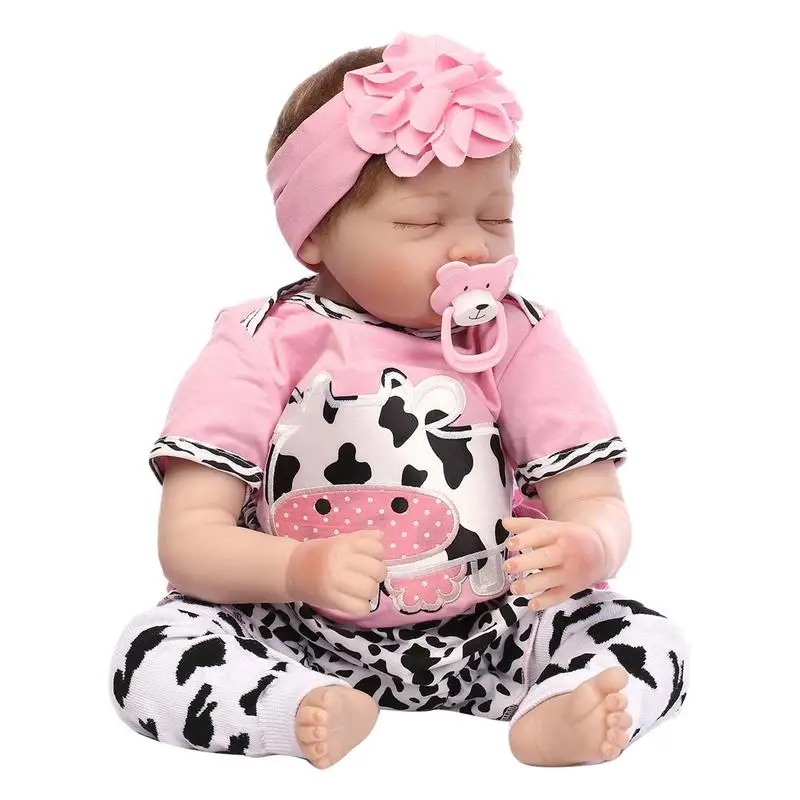 Rebirth Baby Doll Realistic Girl Weighted Reborn Baby Eyes Closed Simulation Skin Texture Newborn Girl Toddlers With Movable