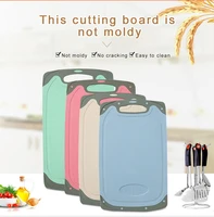 1pcs cutting board wheat straw vegetable meat chopping hanging hole spilover prevention kitchen accessory garlic grinding