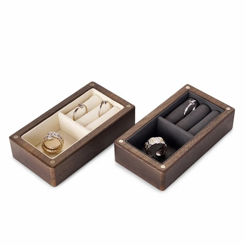 Маленькая шкатулка для драгоценностей Oirlv деревянная хранения колец и сережек