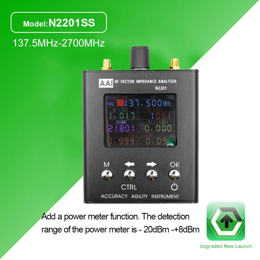 ORIGINAL English Verison N2201SS UV RF Vector Impedance ANT SWR Antenna Analyzer Meter Tester 137MHz - 2700MHZ