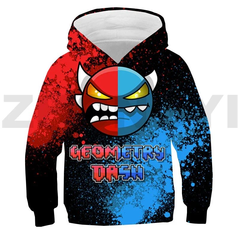 Толстовка Оверсайз с 3D-принтом злой геометрии уличная одежда для подростков в