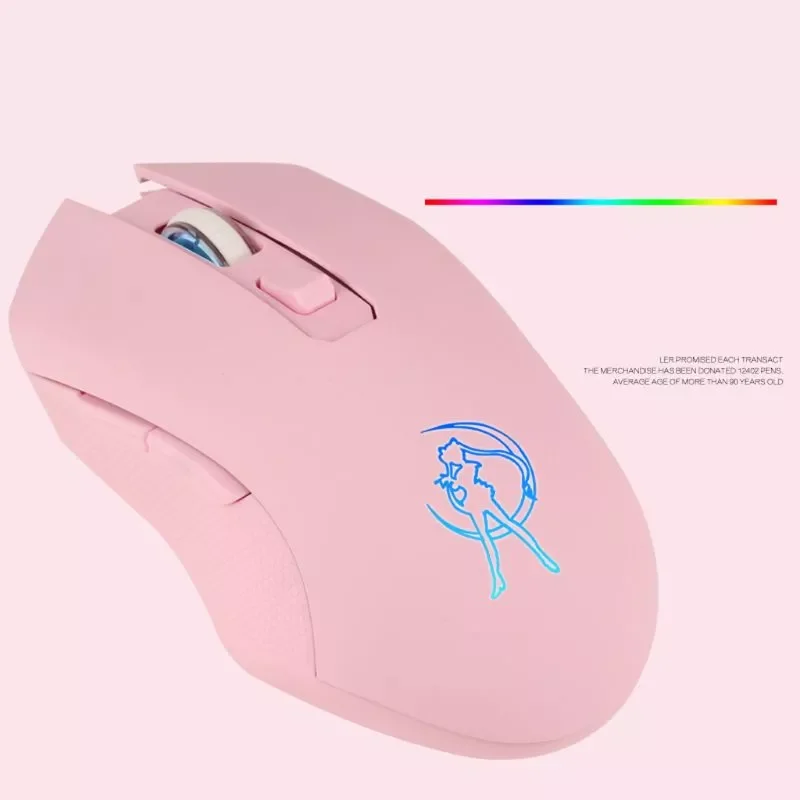 

Pink Silent LED Optical Gaming Mouse 3200DPI Adjustable 2.4G Wireless Mouse Colorful Backlit Ergonomic Computer Mice For Girl