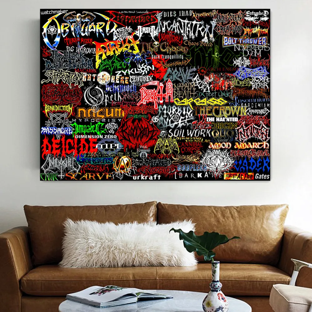 

Death Art Rock Band Posters and Prints Metal Music Arts Canvas Paintings Wall Hanging Pictures Modern Living Room Decor Mural