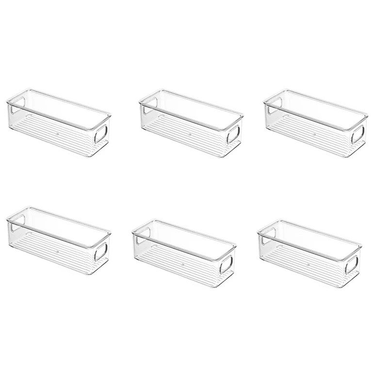 

6Pcs Refrigerator Storage Box with Handle Transparent Fruit and Beverage Storage Box Refrigeration Finishing with Cover