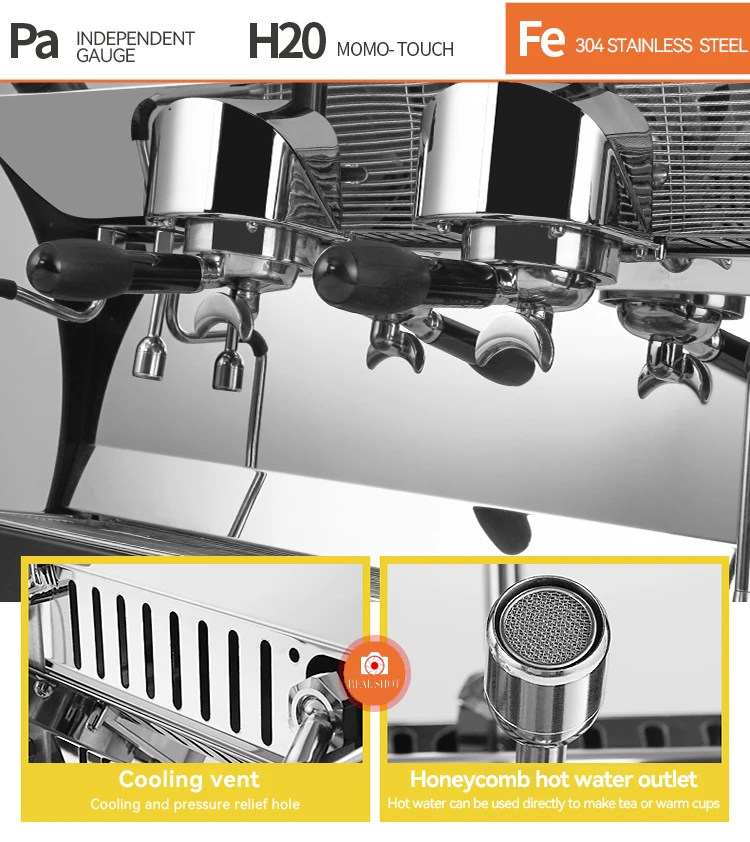 2021 полуавтоматическая Коммерческая 9 бар кофемашина из нержавеющей стали для