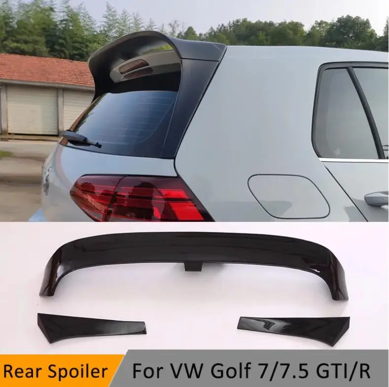 

Для Volkswagen VW Golf 7 7,5 VII MK7 MK7.5 GTI R Rline Wagon 2014-2019 углеродное волокно/ABS задний спойлер на крышу задние крылья