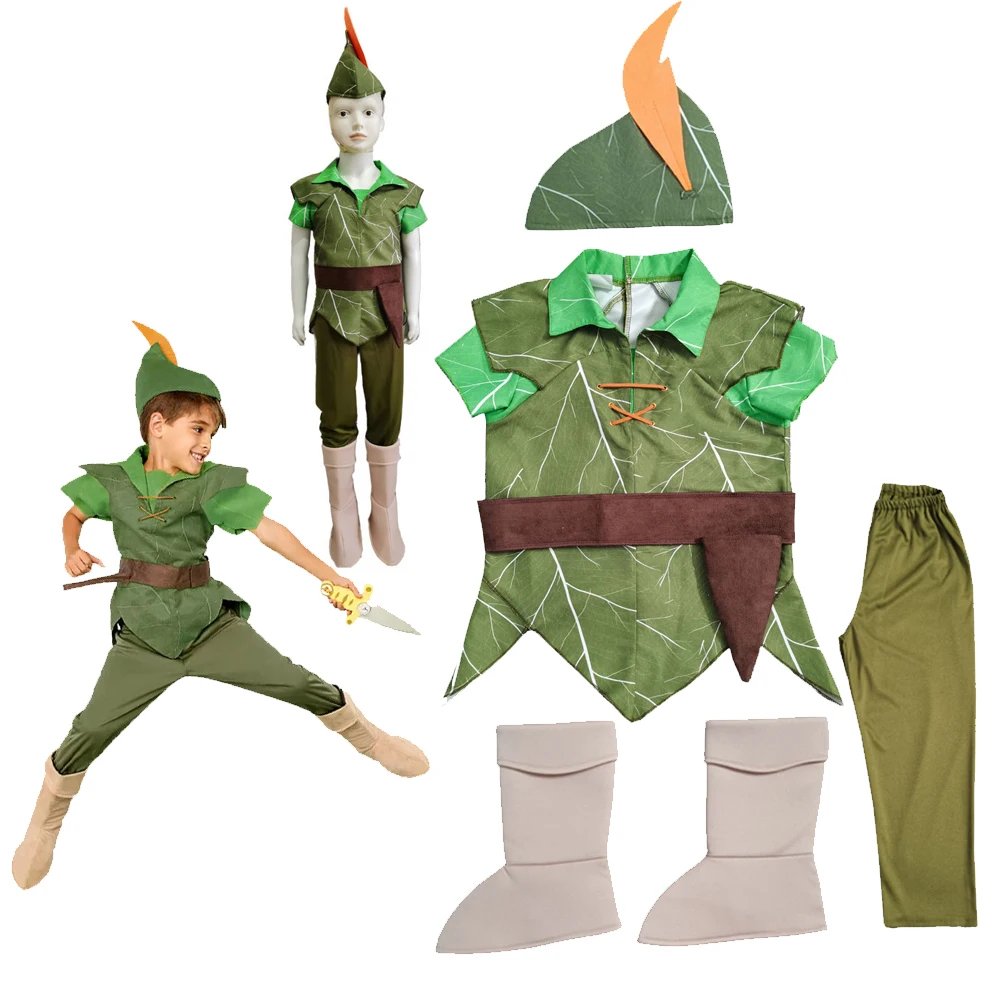 2021 детский костюм Питера Пэна для косплея аниме Карнавальная вечеринка бриджи