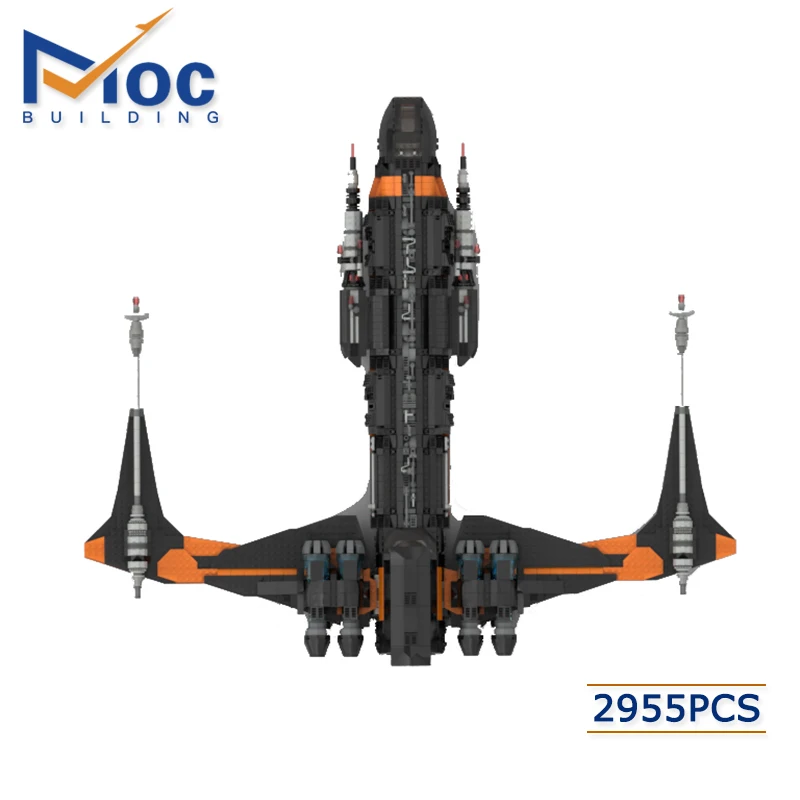 

Конструктор строительный Corvette, конструктор блокада, MOC, тяжелая война, экстремальный космический корабль светильник легкий Круизер, для мал...