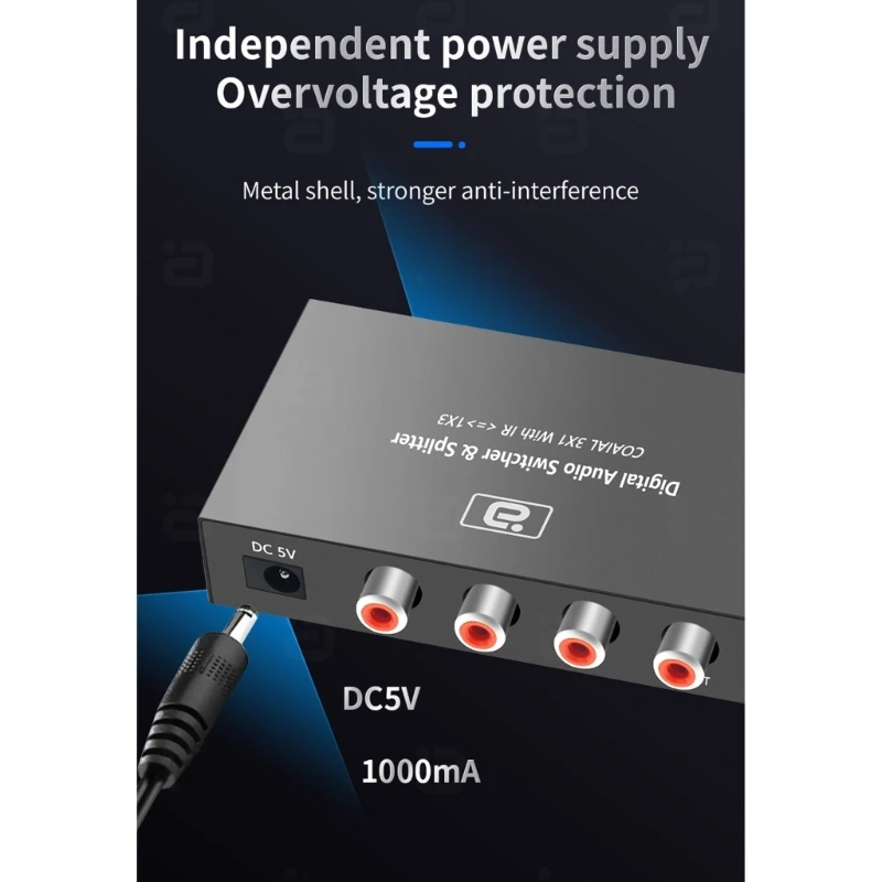 3X1 двунаправленный цифровой коаксиальный аудиопереключатель DTS-AC3 конвертер