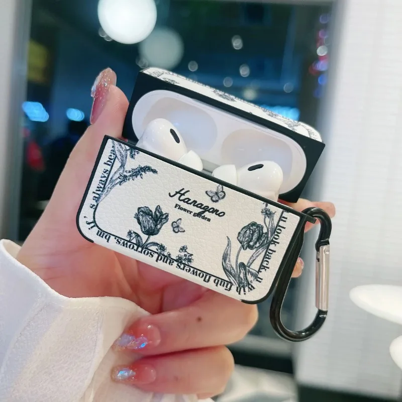 Чехол с белой розой в стиле ретро для Airpods Pro 2