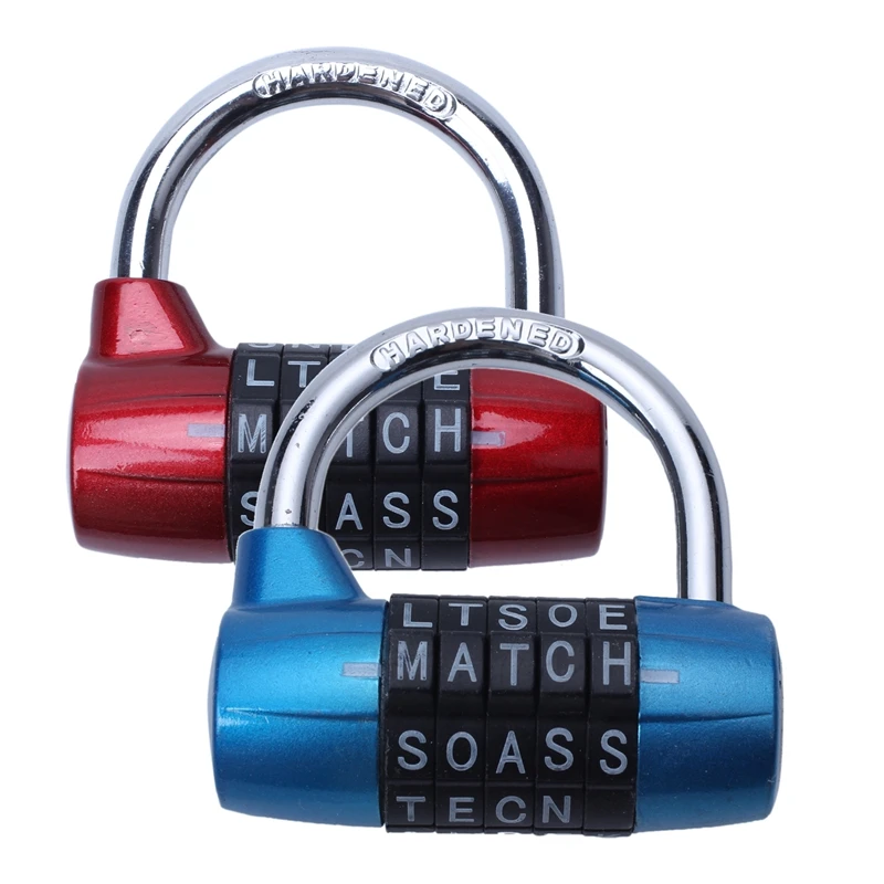 

5 Letter Zinc Alloy Combination Padlock Code Password Lock Door Cabinet Drawer Bike Motorcycle Student Locker Locks