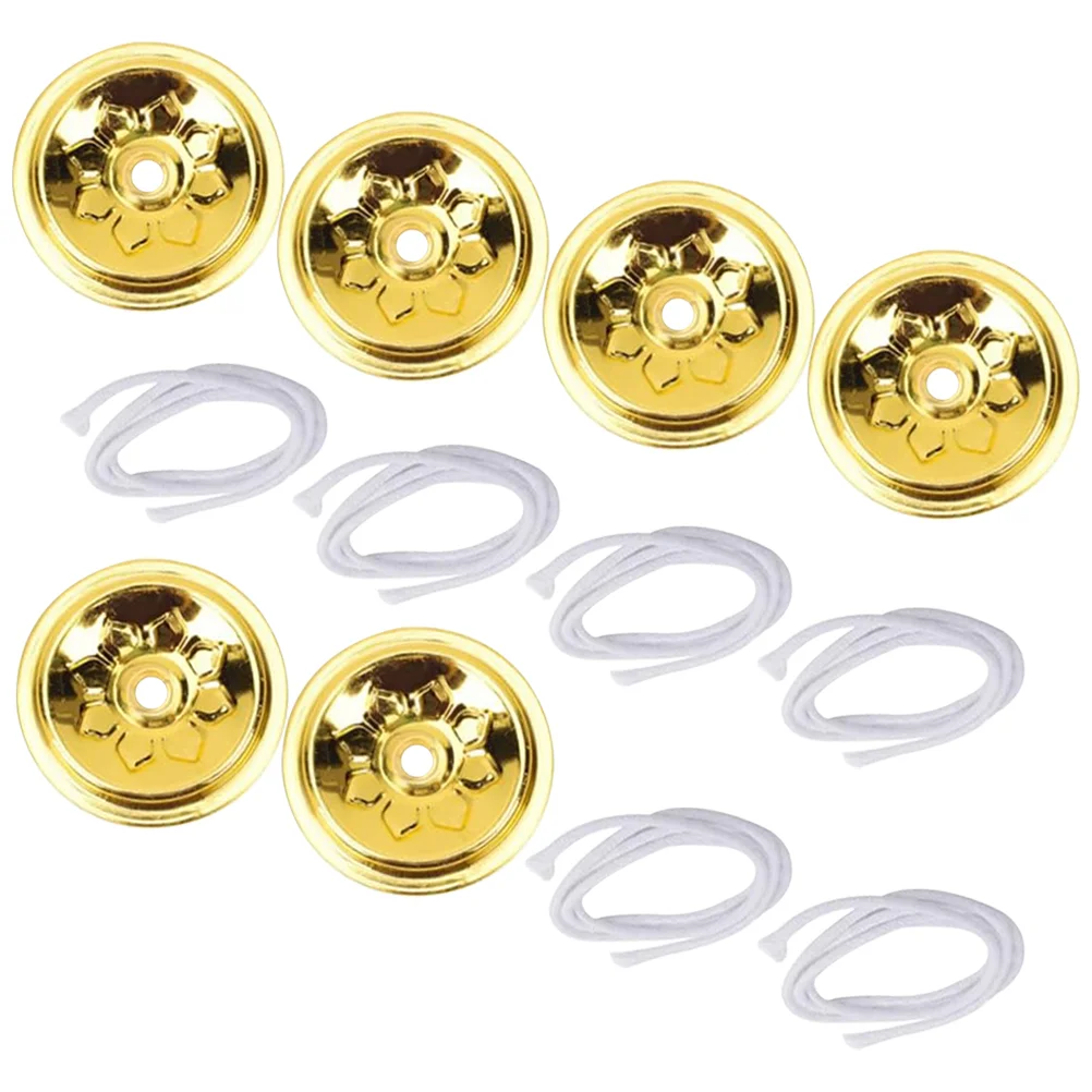 

1 Set Butter Lamp Fiber Wick Replacement Wick Oil Light Wick Aluminium Holder