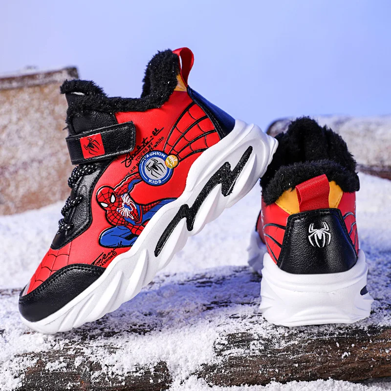 

Children Breathable Shoes Boys Waterproof Sneakers Kids Cartoon Casual Flat Soft Teenagers School Spider Sport Red Boys Shoes