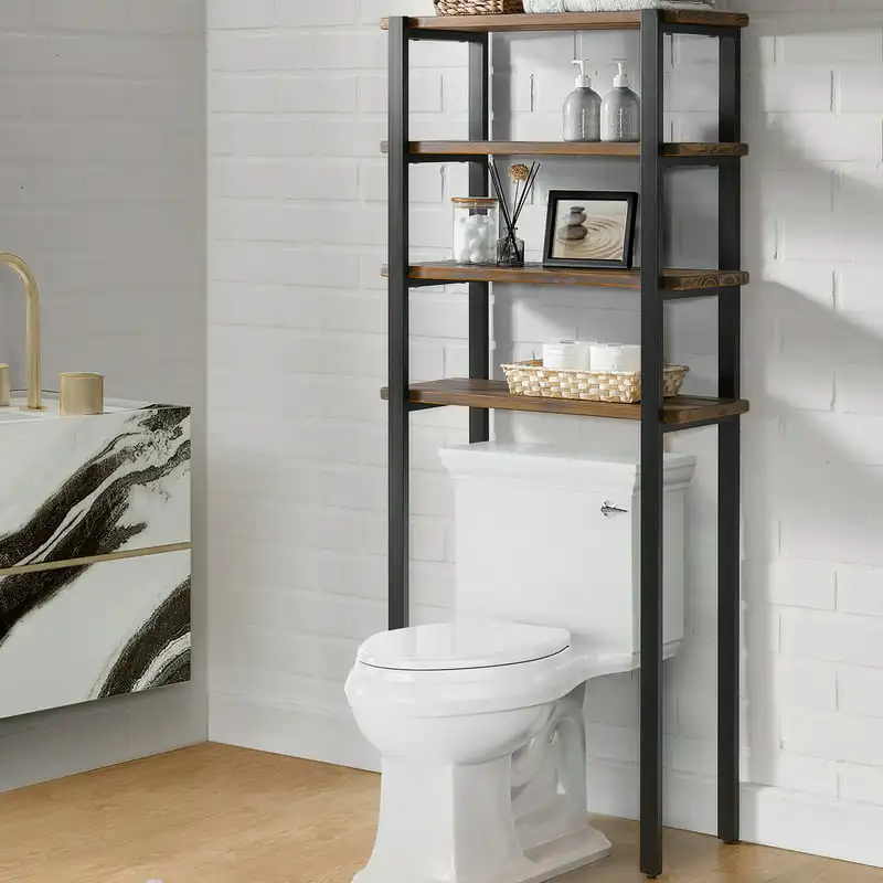 

Space Saver Rack High Quality Durable 66" Nice 4-Shelf Over the Toilet Bath Storage Organizer Space Saver Rack for Home Bathroom
