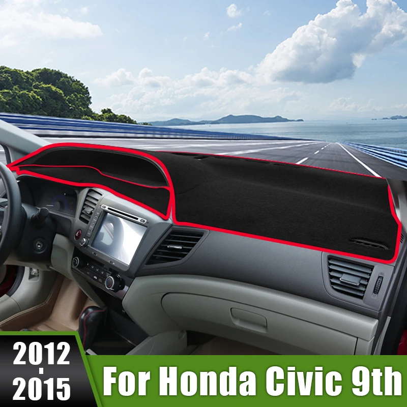 

For Honda Civic 9th 2012 2013 2014 2015 Car Dashboard Cover Avoid Light Pads Sun Shade Mats Non-Slip Case Anti-UV Accessories